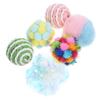ibasenice 6-Piece Colorful Plush Balls for Cats, Lightweight Round Balls for Encouraging Activity view 1