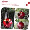 BESPORTBLE Pomegranate-Shaped Hanging Resin Birdhouse, Red, Decorative for Gardens and Doors view 4