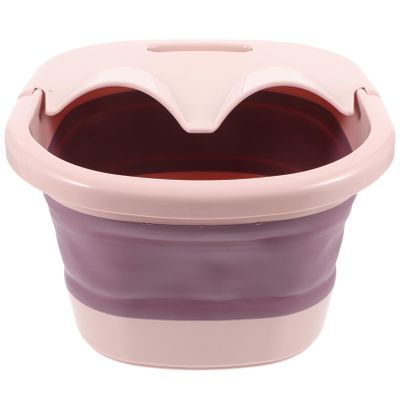 Foldable Foot Bath Bucket for Home and Travel, Pink