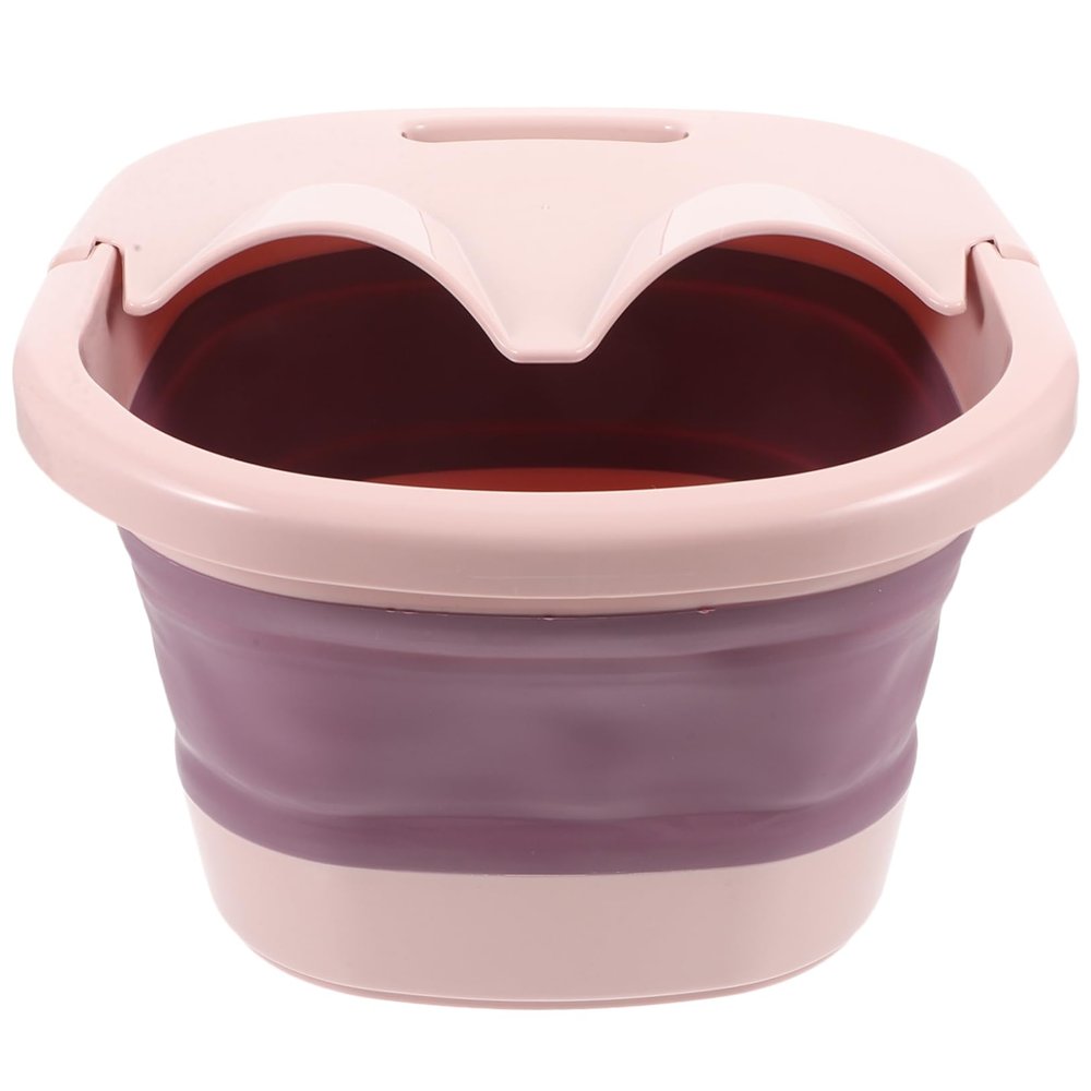 Foldable Foot Bath Bucket for Home and Travel, Pink
