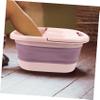Foldable Foot Bath Bucket for Home and Travel, Pink view 2