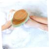 Green Silicone Bath Brush with Wooden Handle, Gentle Shower Brush for Body Washing view 2