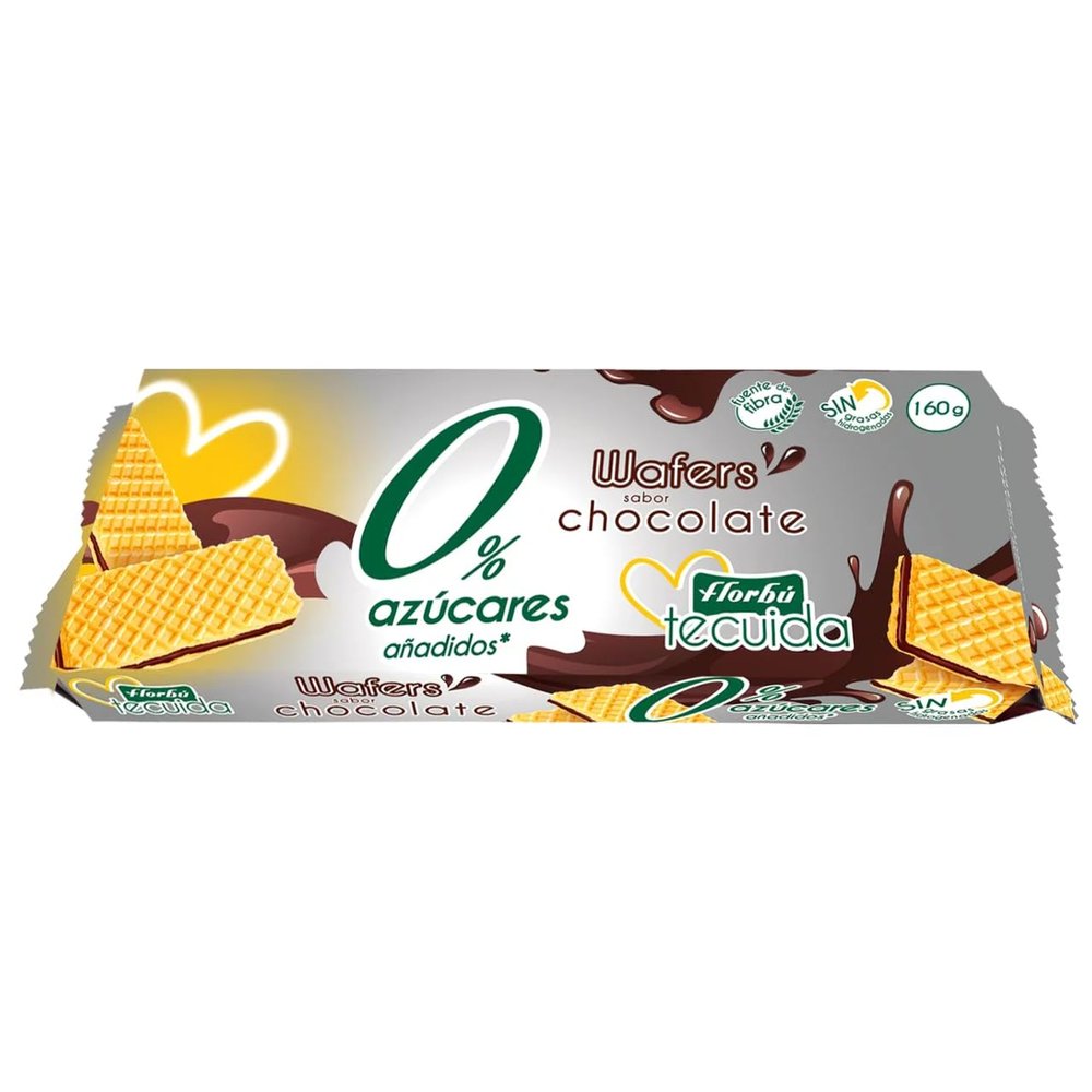 FLORB Te cuiida Waffle Cookies with Chocolate Filling, No Hydrogenated Fats, 160 g, 6-Pack