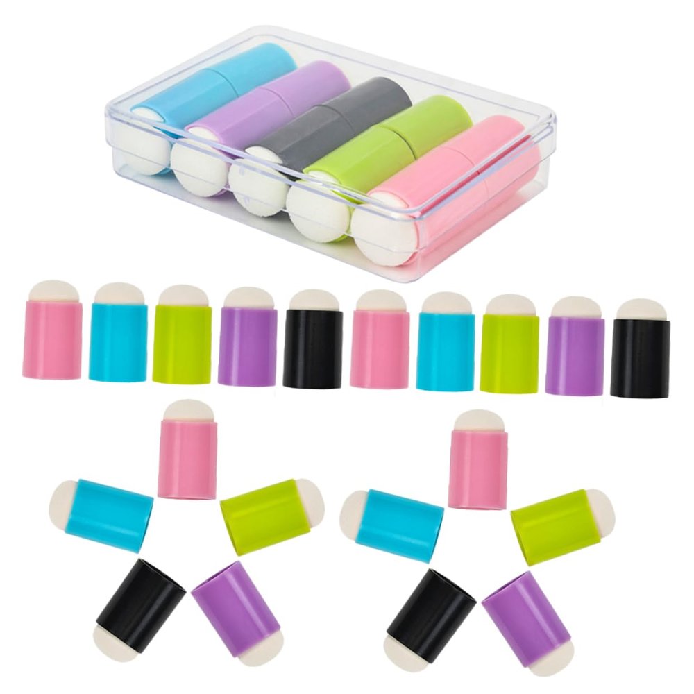 Round Nail Sponge Heads for Nail Art, 30 Pieces, Plastic