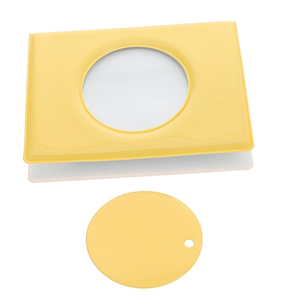 Toddmomy Yellow Photocard Album with Mirrored Design for Idol Cards and Baby Photos