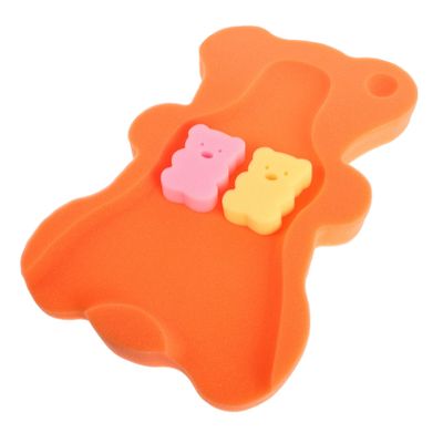 SAFIGLE Non-Slip Foam Baby Bath Mat, Orange, Foldable