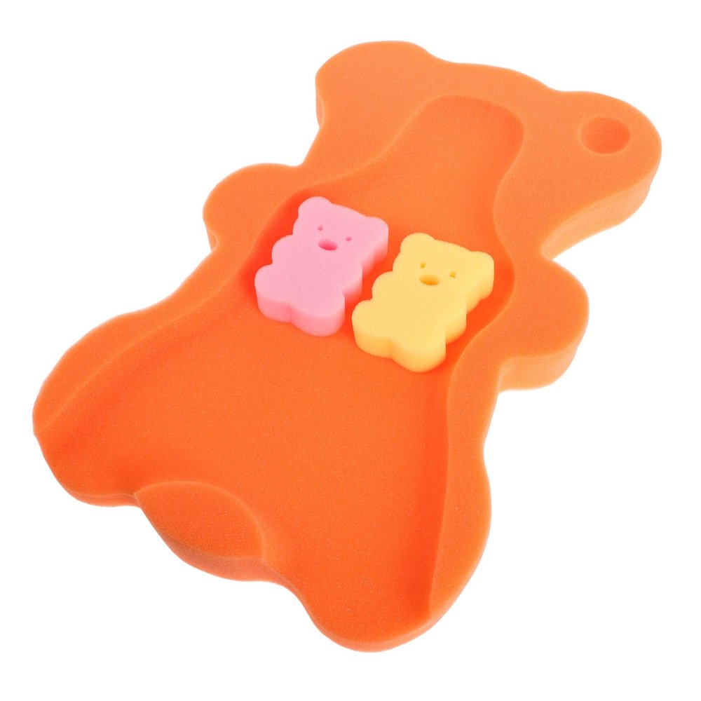 SAFIGLE Non-Slip Foam Baby Bath Mat, Orange, Foldable