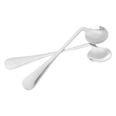2-Piece Adaptive Stainless Steel Utensil Set with Wide Handles, Silver