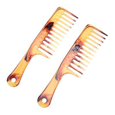2-Pack Hair Combs with Straight Handle and Wide Teeth, Retro PP