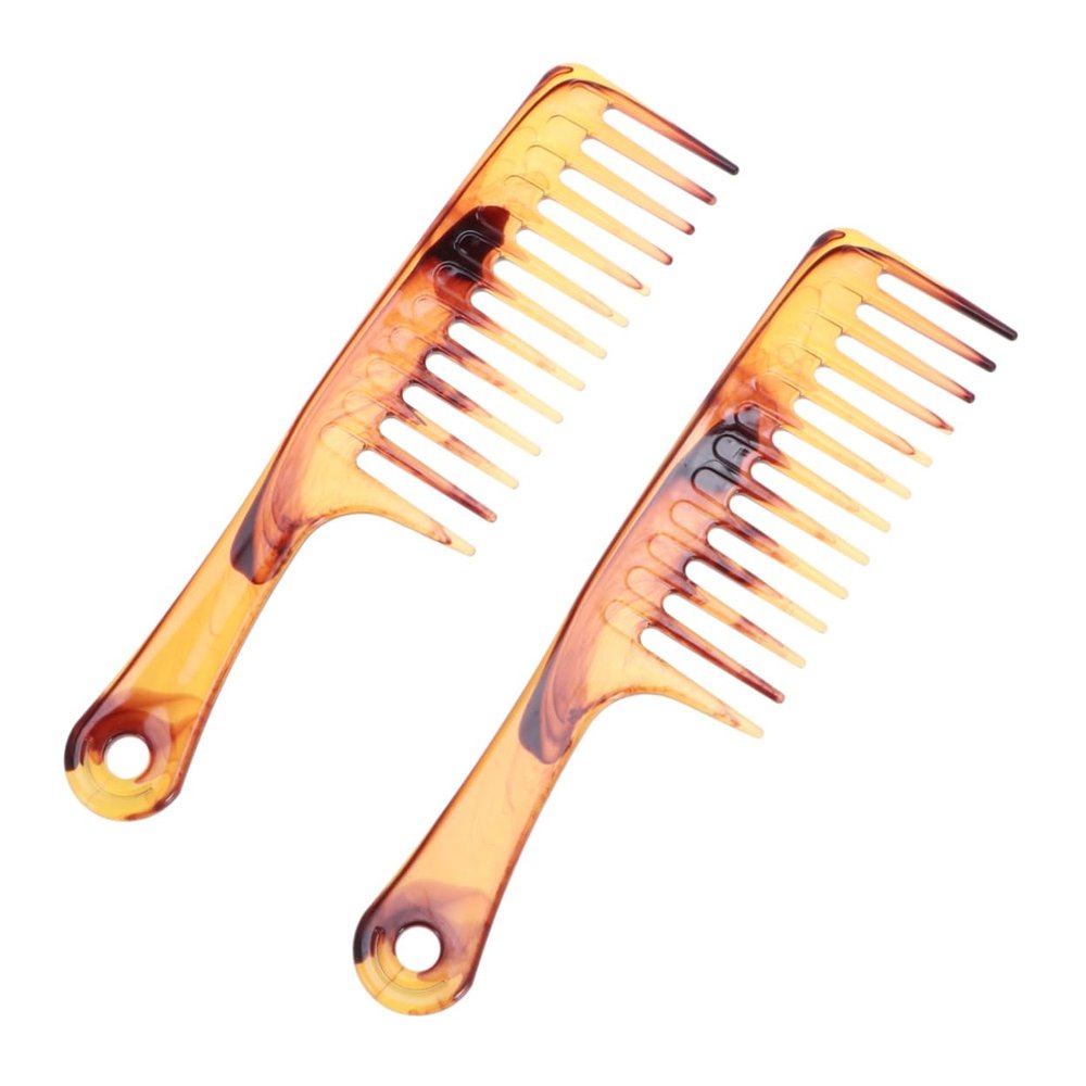 2-Pack Hair Combs with Straight Handle and Wide Teeth, Retro PP