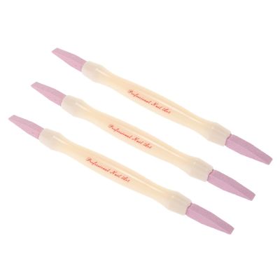 WRITWAA 3-Piece Double-Sided Plastic Nail Files, Portable Washable Cuticle Removers for Home and Salon Manicures