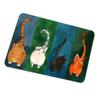 UKCOCO Thin Green Cat-Pattern Doormat, Non-Slip and Durable view 1