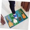 UKCOCO Thin Green Cat-Pattern Doormat, Non-Slip and Durable view 4