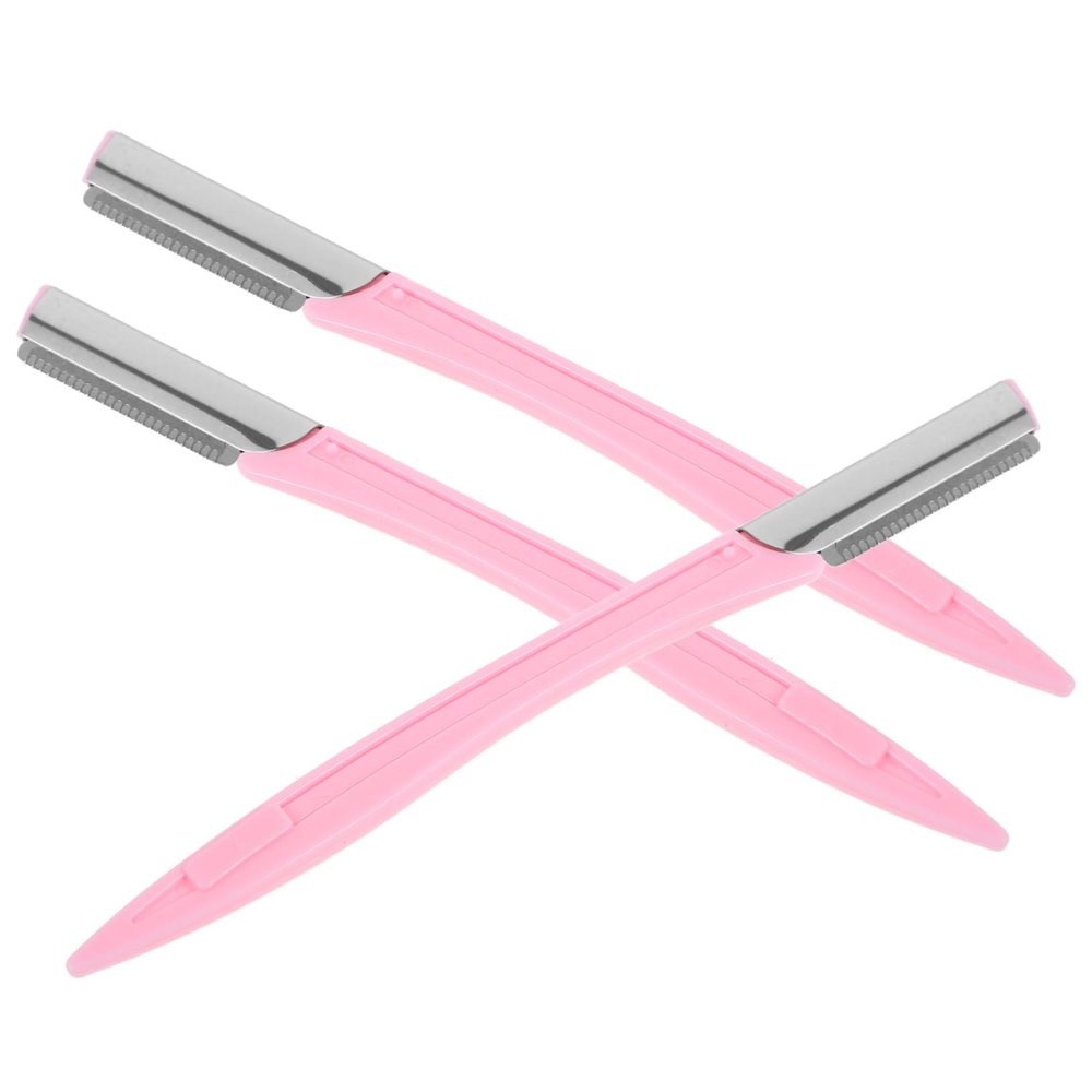 CALLARON 3-Piece Stainless Steel Eyebrow Trimmer Set, Easy to Use and Clean, Random Color