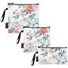 Caihoyu Reusable Sandwich Snack Bags, Floral Pattern, 3-Pack view 2