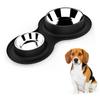 ibasenice Stainless Steel Dog Bowl with Non-Slip Silicone Base, Double Bowl for Food and Water view 2