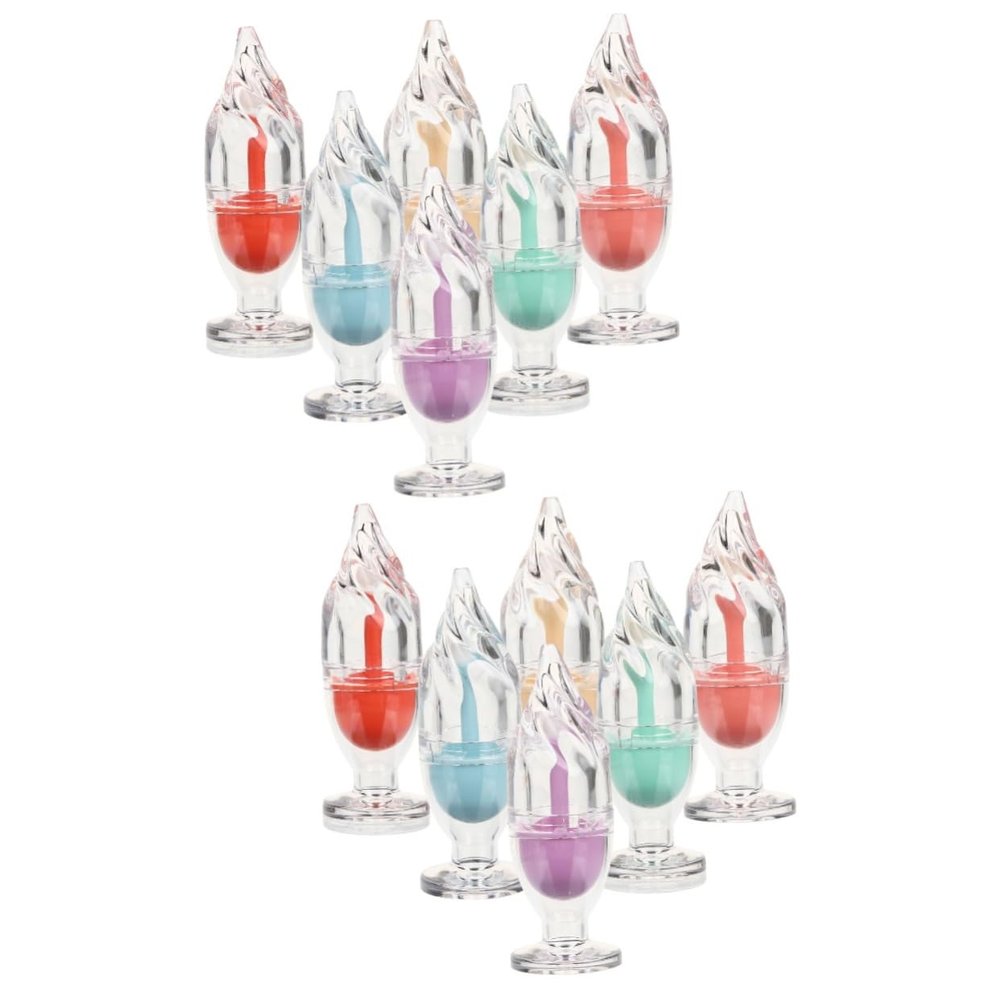 BELLIFFY 12-Piece Ice Cream-Shaped Lip Gloss Tubes, Transparent Empty Lip Balm Containers, Random Colors
