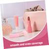 3-Piece Mushroom Makeup Sponge Set with Handles, Aluminum, Pink view 3