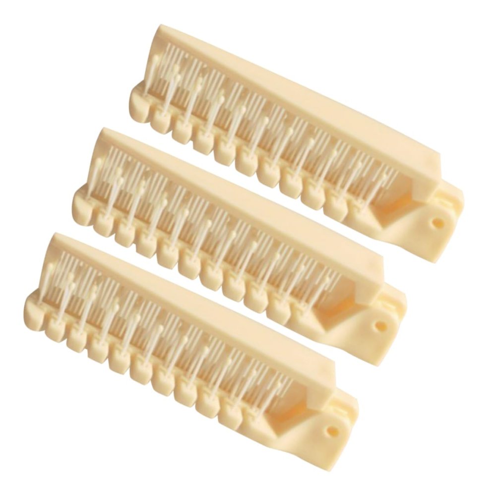 Foldable Plastic Hair Comb, Yellow, 3-Pack