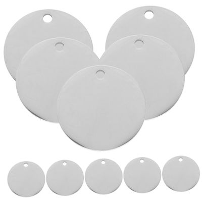 BAZEITFLOW 10 Pack Round Stainless Steel Dog Tag Blanks