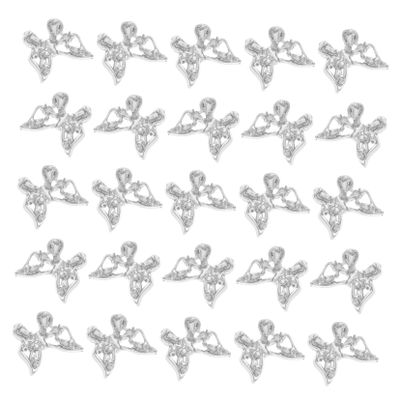 3D Butterfly Nail Decorations, Silver Metal Alloy