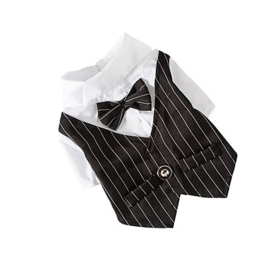 BESTonZON Party Dog Dress with Elegant Gentleman Suit Pattern