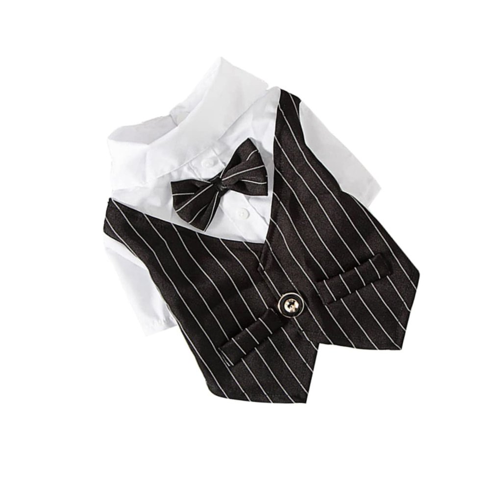 BESTonZON Party Dog Dress with Elegant Gentleman Suit Pattern
