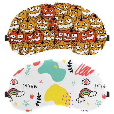 Hand-Drawn Animal Sleep Mask for Side Sleepers, Adjustable Eye Mask, 2 Pack