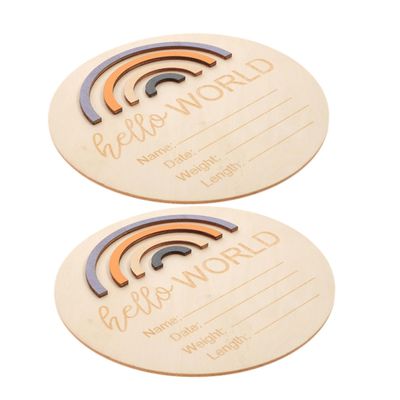 Wooden Monthly Cards for Baby Announcements, 2-Piece Set