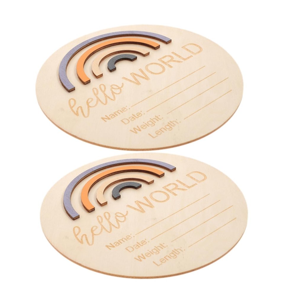 Wooden Monthly Cards for Baby Announcements, 2-Piece Set