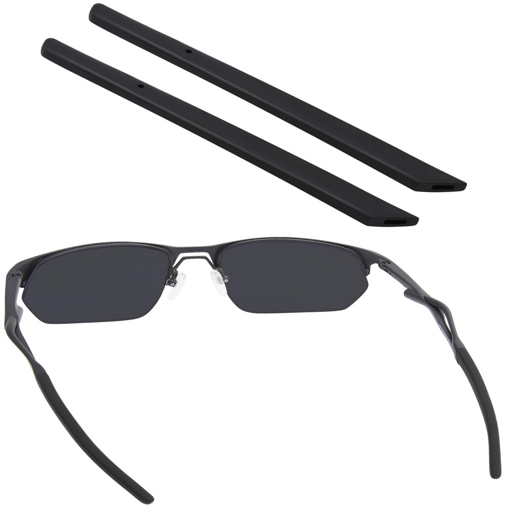 BlazerBuck Replacement Ear Socks for Oakley Wire Tap 2.0 OO4145/Wire Tap 2.0 RX OX5152 Sunglasses, Black, 0