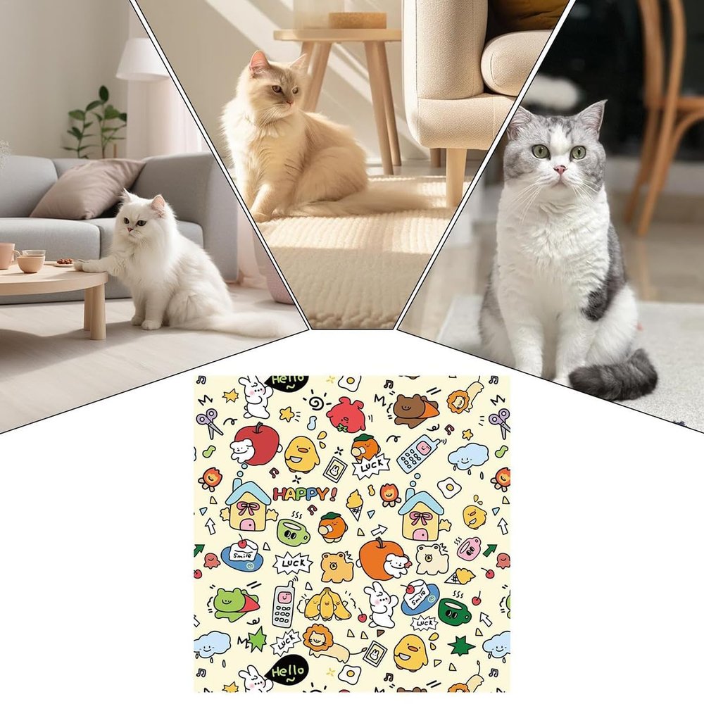 Self-Adhesive Cat Grooming Wrap with Nail Clippers, 45 x 45 cm