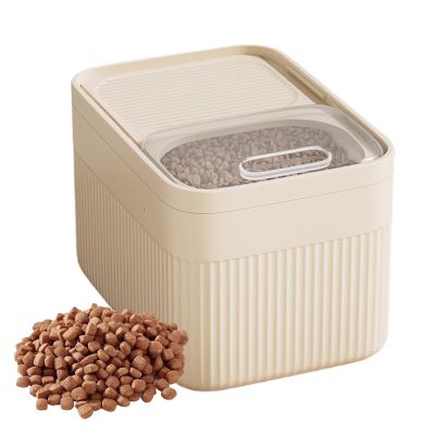 Nuyhgtr Dog Food Storage Container, Airtight Cat Food Container with Measuring Cup