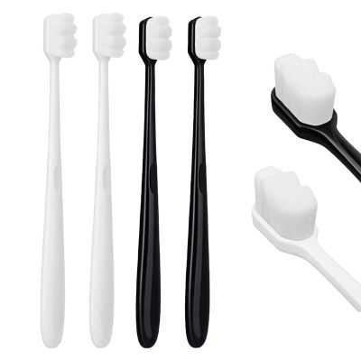 Soft Micro-Nano Toothbrushes, 4-Pack, Black and White