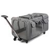 Rolling Pet Carrier for 2 Cats, Dual Compartments, Foldable Cat Carrier with Wheels view 1