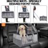Rolling Pet Carrier for 2 Cats, Dual Compartments, Foldable Cat Carrier with Wheels view 3
