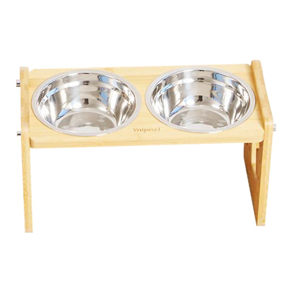 Elevated Dog Bowl Stand with 2 Stainless Steel Bowls