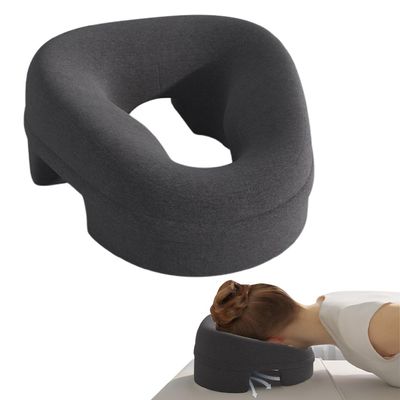 Umllpet Massage Face Cradle Pillow, Memory Foam Headrest for Massage Tables, Gray