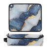 Hair Tools Travel Bag with Heat-Resistant Mat, Marble White/Navy Blue view 3