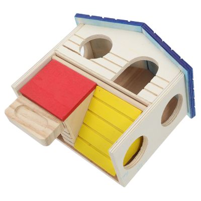 Abaodam Wooden Hamster House with Double-Deck Design