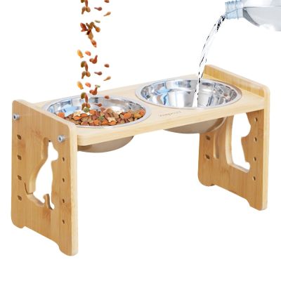 Elevated Dog Bowl Feeding Station for Puppies, Kittens, and Small Cats