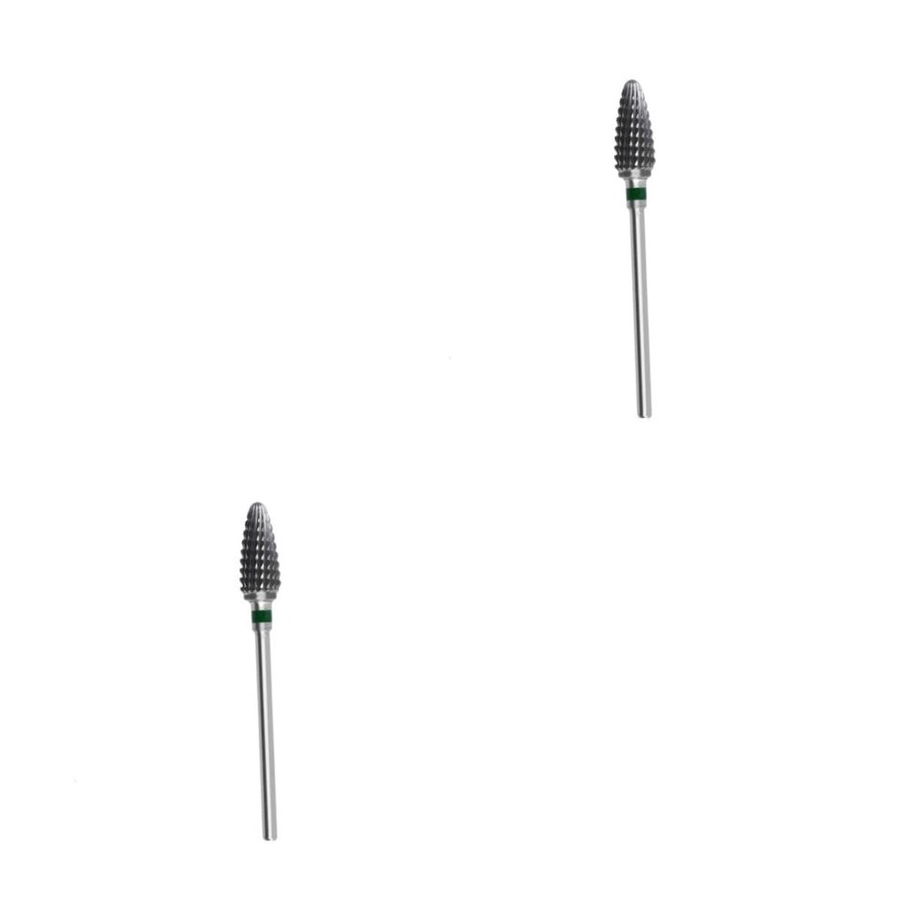 Homoyoyo 2-Piece Nail Drill Bit Set with Green Carbide Bits
