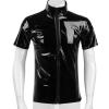 Men's Wetlook Vinyl Muscle Shirt view 3