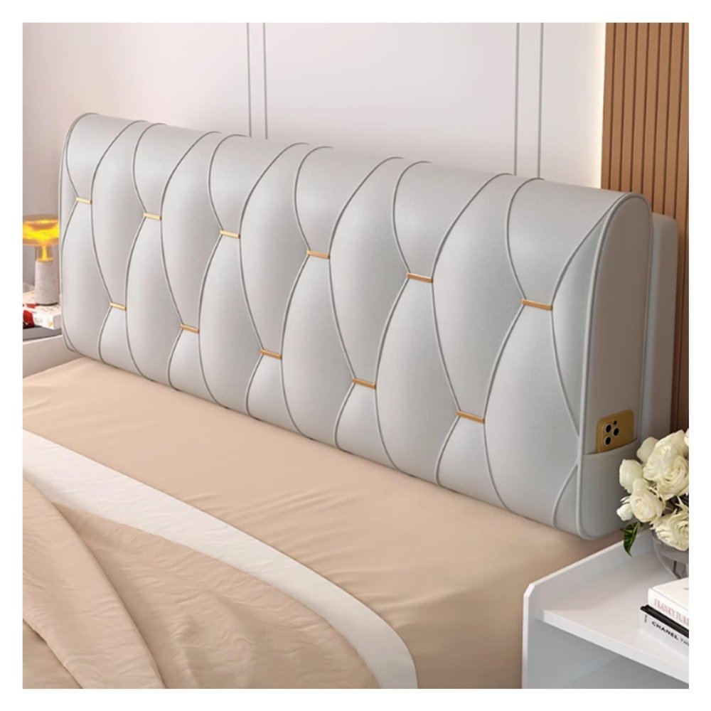 QINGYAN Padded Bed Backrest Cushion, Removable Polyester Headboard, 10 cm Thick, 190 x 60 x 10 cm