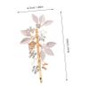 Happyyami Elegant Bridal Hair Clips, 2-Piece Alloy Set with Sparkling Rhinestone Leaf Designs view 2
