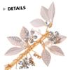Happyyami Elegant Bridal Hair Clips, 2-Piece Alloy Set with Sparkling Rhinestone Leaf Designs view 3