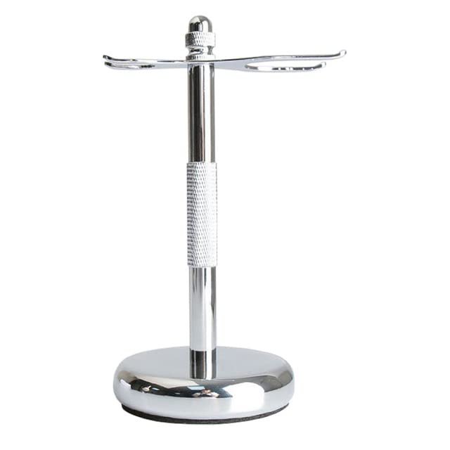 YKMYXZ 15 cm Silver Men's Shaving Brush and Razor Stand Set
