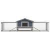 Xichuzi Rabbit Hutch, Gray, 310 x 70 x 87 cm, Solid Pine and Fir Wood view 3