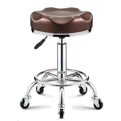 QPKZ Height-Adjustable PU Leather Rolling Swivel Stool