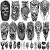 77 Sheets of Temporary Viking Tattoos for Adults, Norse Celtic Tribal Fake Tattoo Stickers view 1